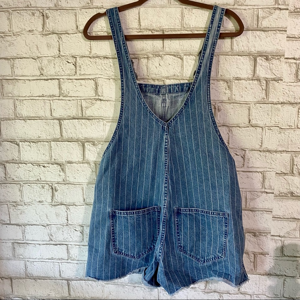 Madewell pinyon short overalls pinstripe - Picture 9 of 13